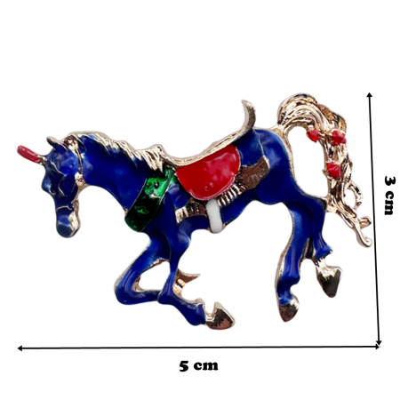 Brosa Unicorn albastru/ auriu ROYAL, 5 cm [1]
