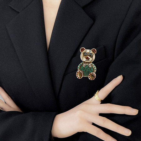 Brosa ursulet TEDDY, Auriu, 4cm [1]