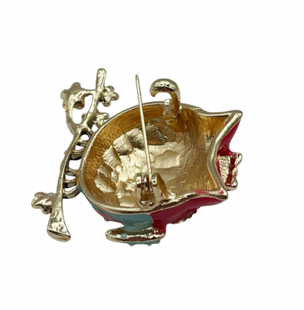 Brosa Bufnita MADDIE, Albastru, 4.5cm [1]