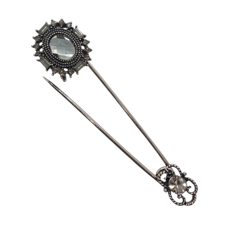 Brosa Ac de siguranta argintiu TELMA cu cristale [1]