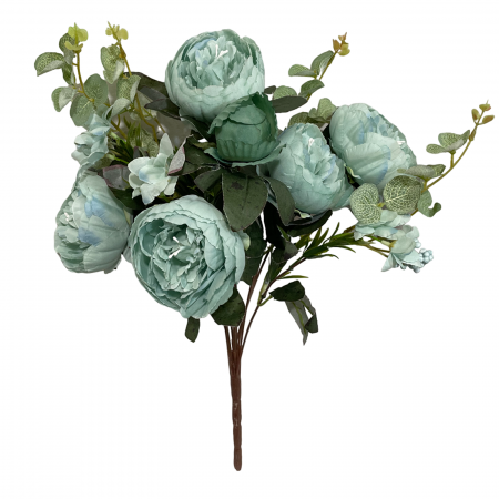 Bujori artificiali CHANTAL, Bleu turcoaz, 45cm [1]