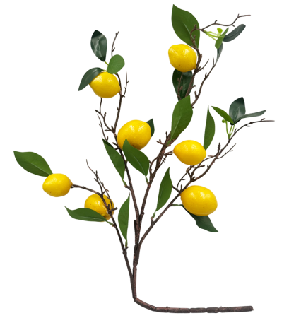 De Vara - Ramura decorativa cu frunze si lamai LIMONE, 65cm