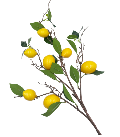 Ramura decorativa cu frunze si lamai LIMONE, 65cm [1]
