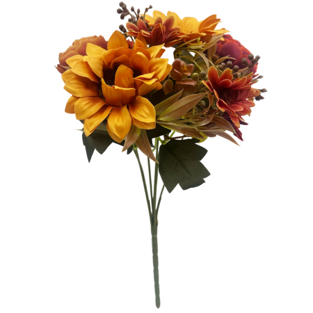 Buchet decorativ AMBER BLOOM - Cu flori galbene si ruginii [1]