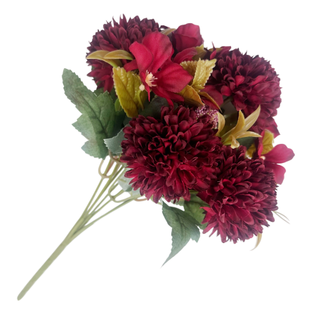 De Sezon - Buchet decorativ CHRYSANTHEME - Burgundy, 30 cm