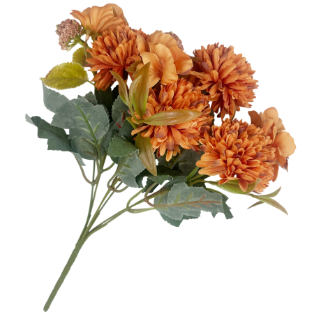 De Sezon - Buchet decorativ CHRYSANTHEME - Portocaliu, 30 cm