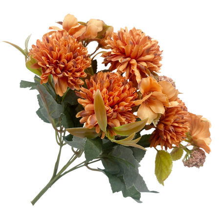 Buchet decorativ CHRYSANTHEME - Portocaliu, 30 cm [2]