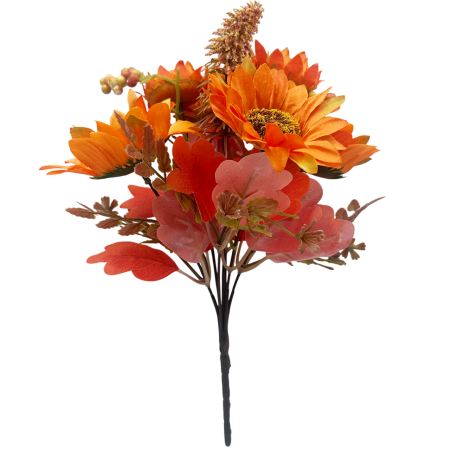 CASA & DECOR - Buchet decorativ de toamna AUTUMN BLOOM - cu flori portocalii