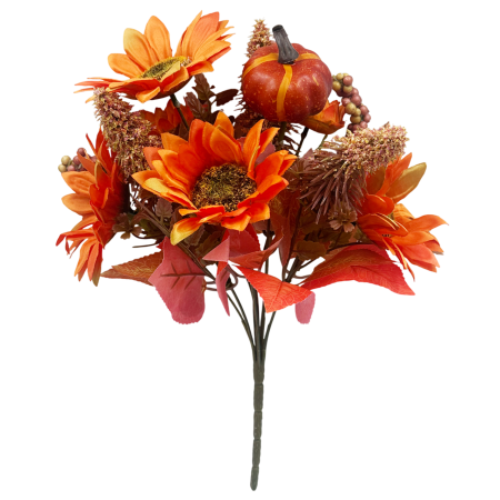 CASA & DECOR - Buchet decorativ de toamna HARVEST SUN - cu flori portocalii