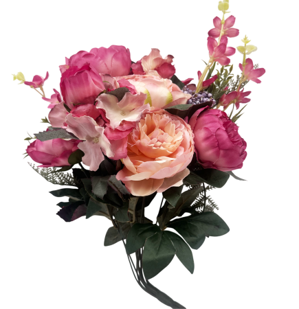 Flori Artificiale - Buchet Flori artificiale AMELIE - Bujori roz fucsia