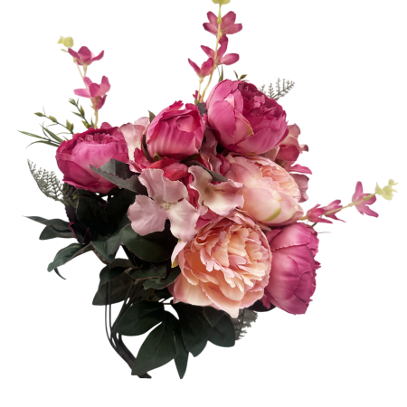 Buchet Flori artificiale AMELIE - Bujori roz fucsia [1]