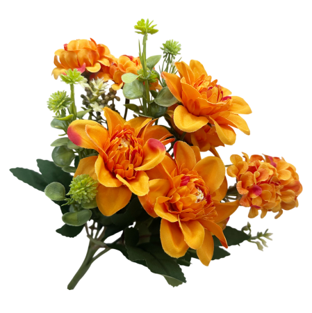 CASA & DECOR - Buchet Flori artificiale AUTUMN BLOOM - Dalie portocalie