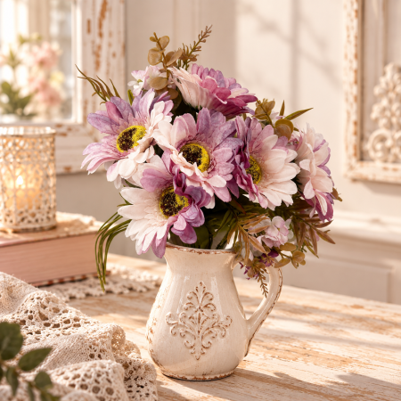 Buchet Flori artificiale DAHLIA - lux vintage - lila roz [1]