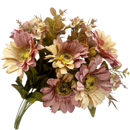 Buchet Flori artificiale DAHLIA - lux vintage - roz crem [2]