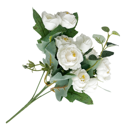 Buchet flori artificiale albe - Bujori eleganti [1]