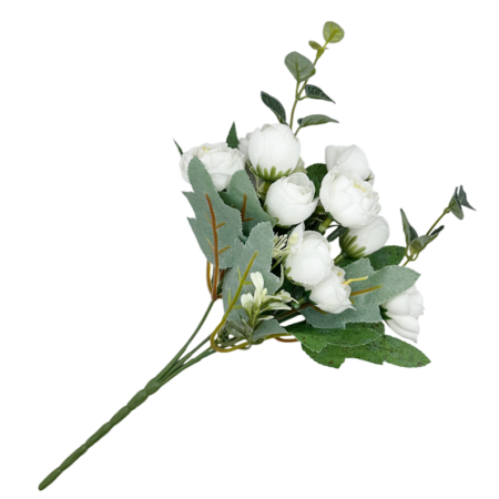 Buchet flori artificiale albe - Bujori eleganti [2]