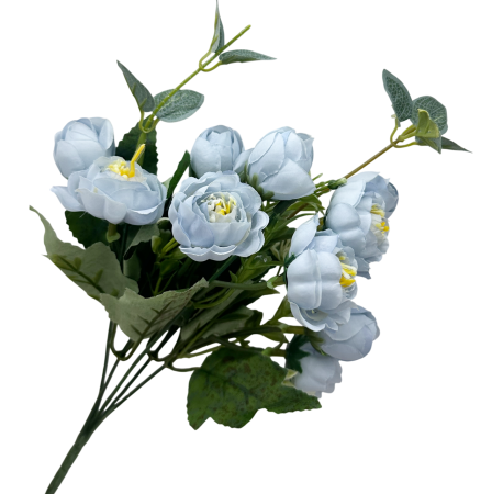 CASA & DECOR - Buchet flori artificiale albastre - Bujori eleganti