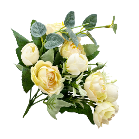 Buchet flori artificiale galbene - Bujori eleganti [1]