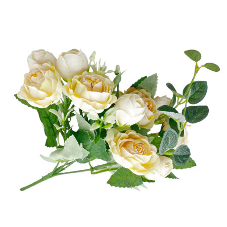 Flori Artificiale - Buchet flori artificiale galbene - Bujori eleganti