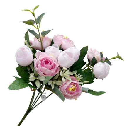 CASA & DECOR - Buchet flori artificiale roz - Bujori eleganti