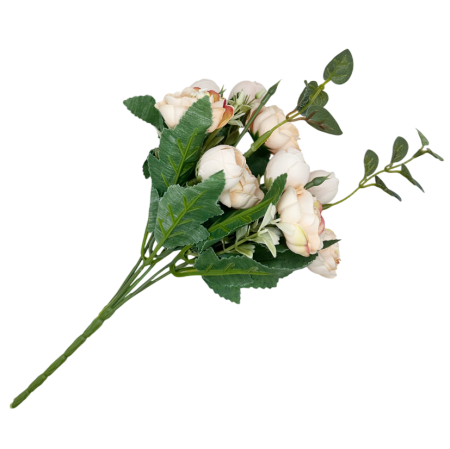 Buchet flori artificiale roz-piersica - Bujori eleganti [2]