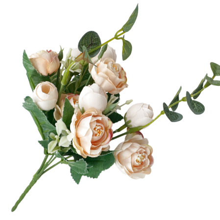 Buchet flori artificiale roz-piersica - Bujori eleganti [1]