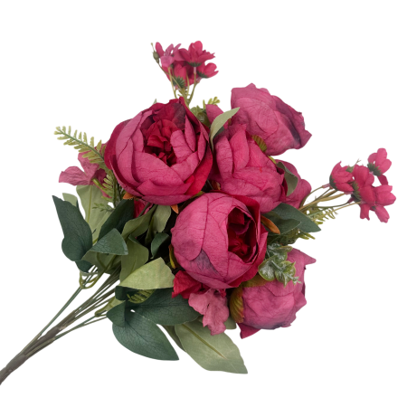Flori Artificiale - Buchet Flori artificiale ROMANCE - Bujori Rosii Vintage