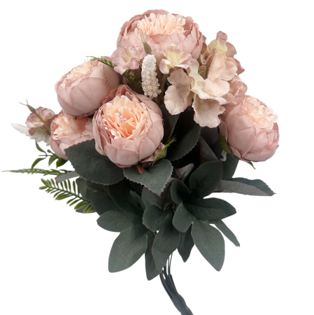 Flori Artificiale - Buchet Flori artificiale ROSALIE – Bujori roz pudra