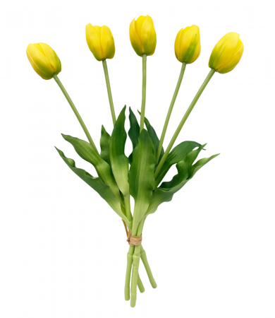 De Sezon - Buchet Lalele artificiale BEAUTY, Galben, 40cm
