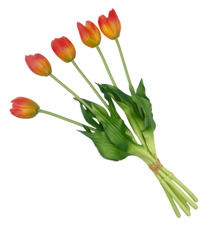 Buchet Lalele artificiale BEAUTY, Portocaliu, 40cm