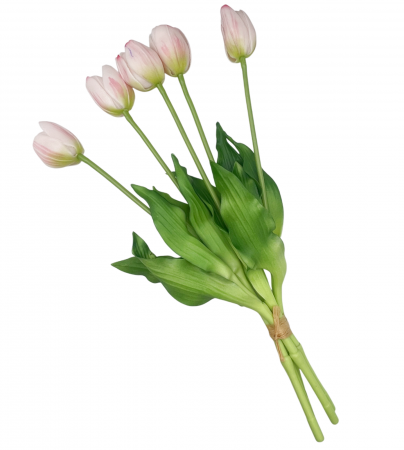 Flori Artificiale - Buchet Lalele artificiale BEAUTY, Roz deschis, 40cm