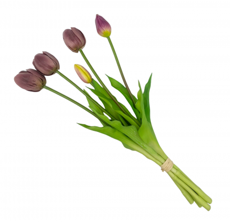 Buchet Lalele artificiale BEAUTY, Mov prafuit, 40cm [1]