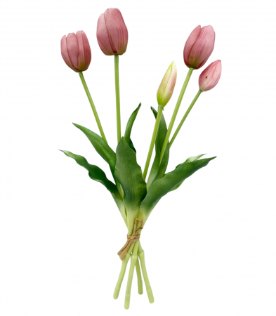 Buchet Lalele artificiale BEAUTY, Roz inchis, 40cm [1]