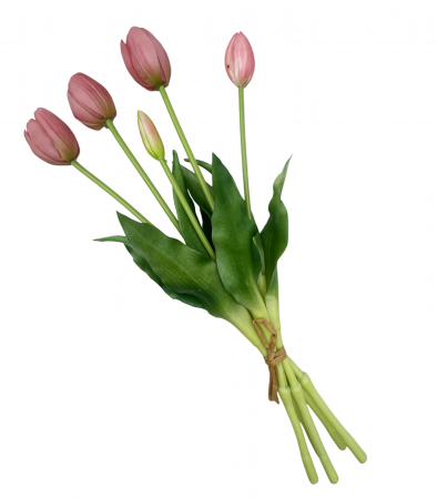 Flori Artificiale - Buchet Lalele artificiale BEAUTY, Roz inchis, 40cm