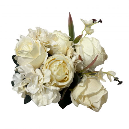 Trandafiri artificiali PAULETTE, Alb ivoire, 45cm [2]