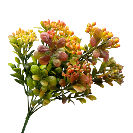 CASA & DECOR - Buchet Verdeata artificiala RUSTIC BERRIES portocaliu