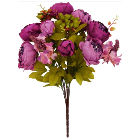 Bujori artificiali BERENICE, Mov deschis/ Violet, 45cm