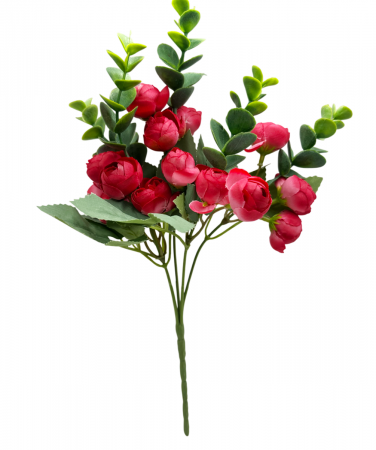 Bujori artificiali CAMILLE, Rosu purpuriu, 25cm [2]