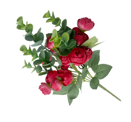 Bujori artificiali CAMILLE, Rosu purpuriu, 25cm [1]