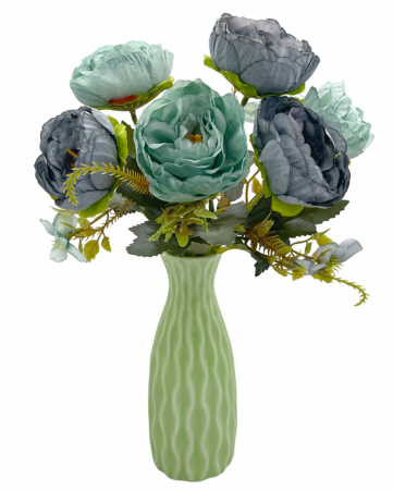 Flori Artificiale - Bujori albastri artificiali CLARICE, 35cm