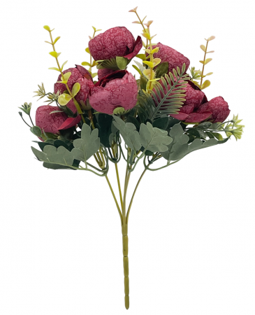 Bujori artificiali EUNICE, Burgundy, 30cm [1]
