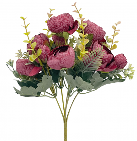 Bujori artificiali EUNICE, Burgundy, 30cm