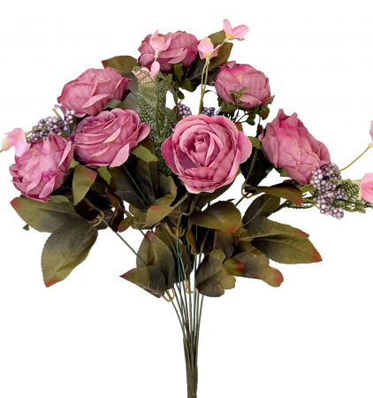 Flori Artificiale - Trandafiri roz artificiali FRANCINE, 45cm