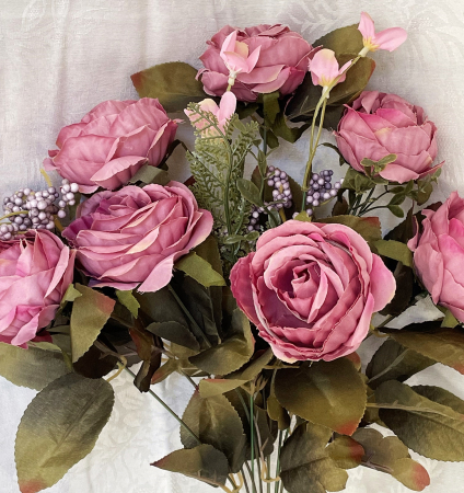 Trandafiri roz artificiali FRANCINE, 45cm [2]