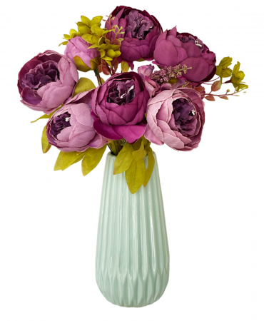 Bujori artificiali BERENICE, Mov deschis/ Violet, 45cm [2]