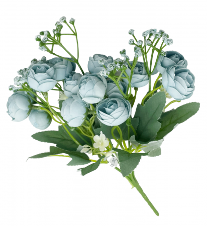 Flori Artificiale - Bujori artificiali JANE, Albastru deschis, 25cm
