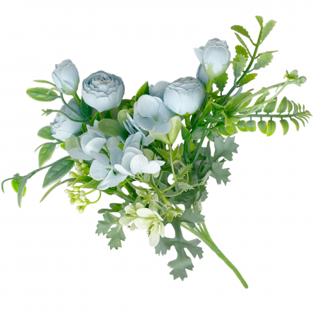 De Vara - Bujori artificiali SYLVIE, Albastru deschis, 25cm