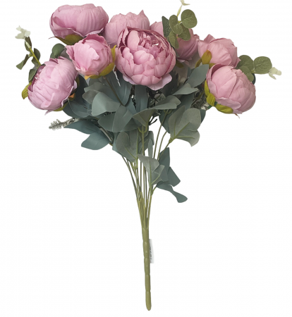 Bujori roz artificiali CHANTAL, 45cm [2]