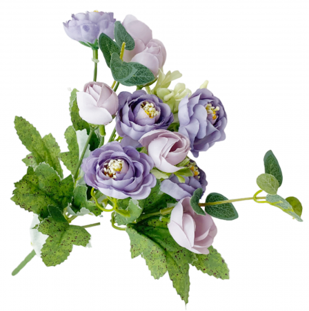 Flori Artificiale - Bujori artificiali EVE, Mov deschis, 30cm