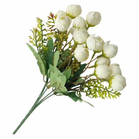 Flori Artificiale - Bujori artificiali PEPA, Alb ivoire, 30cm